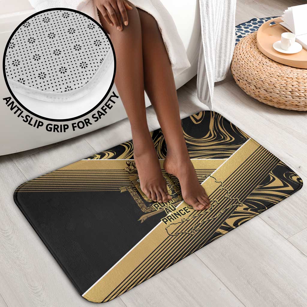 Port-au-Prince Afro-Haitians Bathroom Set Ayiti Map Pòtoprens Gold Color - African Pride