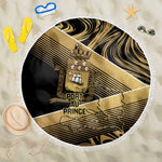 Port-au-Prince Afro-Haitians Beach Blanket Ayiti Map Pòtoprens Gold Color - African Pride