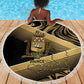 Port-au-Prince Afro-Haitians Beach Blanket Ayiti Map Pòtoprens Gold Color - African Pride