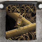 Port-au-Prince Afro-Haitians Bedding Set Ayiti Map Pòtoprens Gold Color - African Pride
