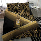 Port-au-Prince Afro-Haitians Bedding Set Ayiti Map Pòtoprens Gold Color - African Pride