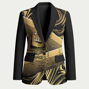 Port-au-Prince Afro-Haitians Blazer Ayiti Map Pòtoprens Gold Color - African Pride