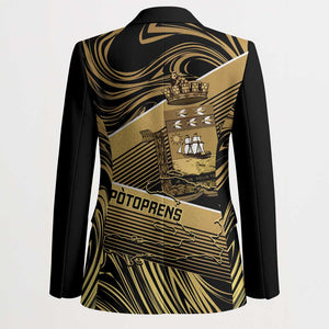 Port-au-Prince Afro-Haitians Blazer Ayiti Map Pòtoprens Gold Color - African Pride