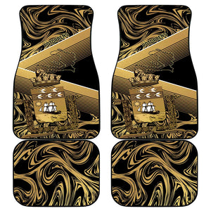 Port-au-Prince Afro-Haitians Car Mats Ayiti Map Pòtoprens Gold Color - African Pride