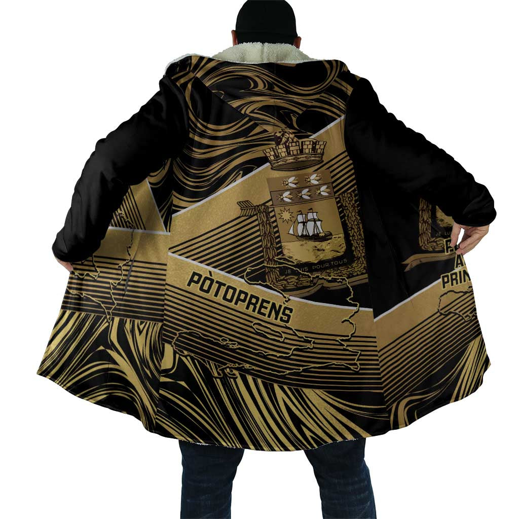 Port-au-Prince Afro-Haitians Cloak Ayiti Map Pòtoprens Gold Color - African Pride