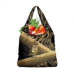 Port-au-Prince Afro-Haitians Grocery Bag Ayiti Map Pòtoprens Gold Color - African Pride