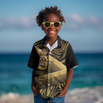 Port-au-Prince Afro-Haitians Kid Hawaiian Shirt Ayiti Map Pòtoprens Gold Color LT14