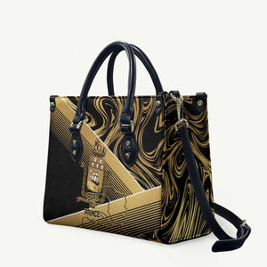 Port-au-Prince Afro-Haitians Leather Bag Ayiti Map Pòtoprens Gold Color - African Pride