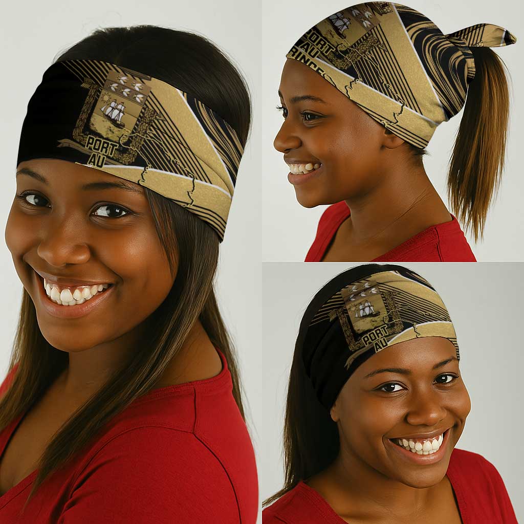 Port-au-Prince Afro-Haitians Neck Gaiter Ayiti Map Pòtoprens Gold Color - African Pride