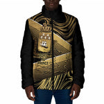 Port-au-Prince Afro-Haitians Padded Jacket Ayiti Map Pòtoprens Gold Color - African Pride