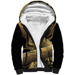 Port-au-Prince Afro-Haitians Sherpa Hoodie Ayiti Map Pòtoprens Gold Color - African Pride