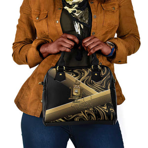Port-au-Prince Afro-Haitians Shoulder Handbag Ayiti Map Pòtoprens Gold Color - African Pride