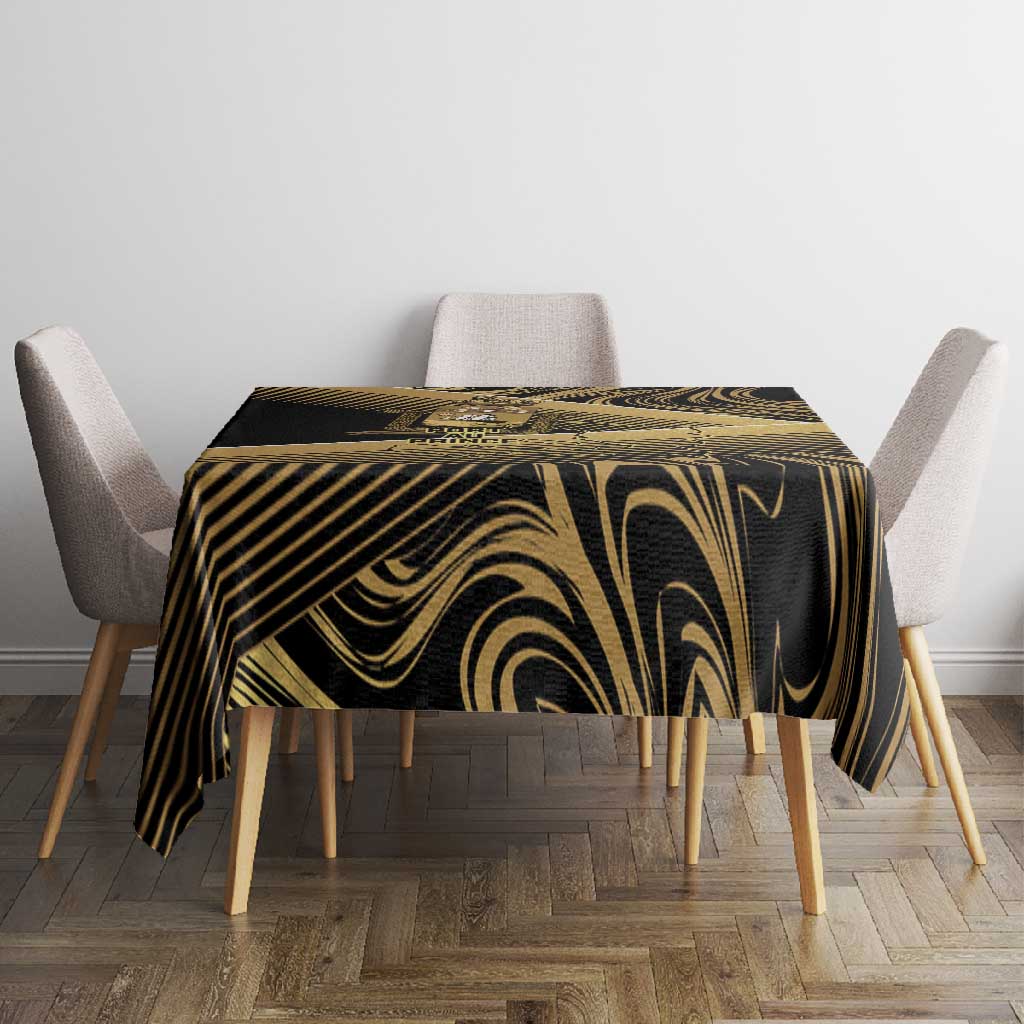 Port-au-Prince Afro-Haitians Tablecloth Ayiti Map Pòtoprens Gold Color - African Pride