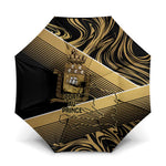 Port-au-Prince Afro-Haitians Umbrella Ayiti Map Pòtoprens Gold Color - African Pride