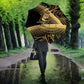 Port-au-Prince Afro-Haitians Umbrella Ayiti Map Pòtoprens Gold Color - African Pride