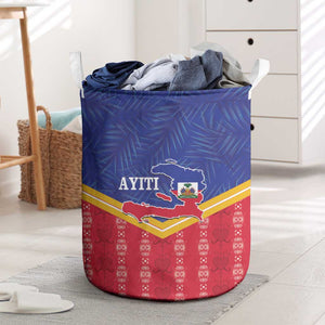 Afro-Haitians Laundry Basket Proud Ayiti Veve Vodou Royal Palm Leaves - African Pride