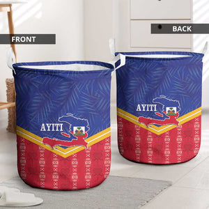 Afro-Haitians Laundry Basket Proud Ayiti Veve Vodou Royal Palm Leaves - African Pride