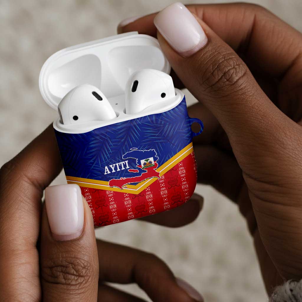 Afro-Haitians AirPods Case Proud Ayiti Veve Vodou Royal Palm Leaves - African Pride