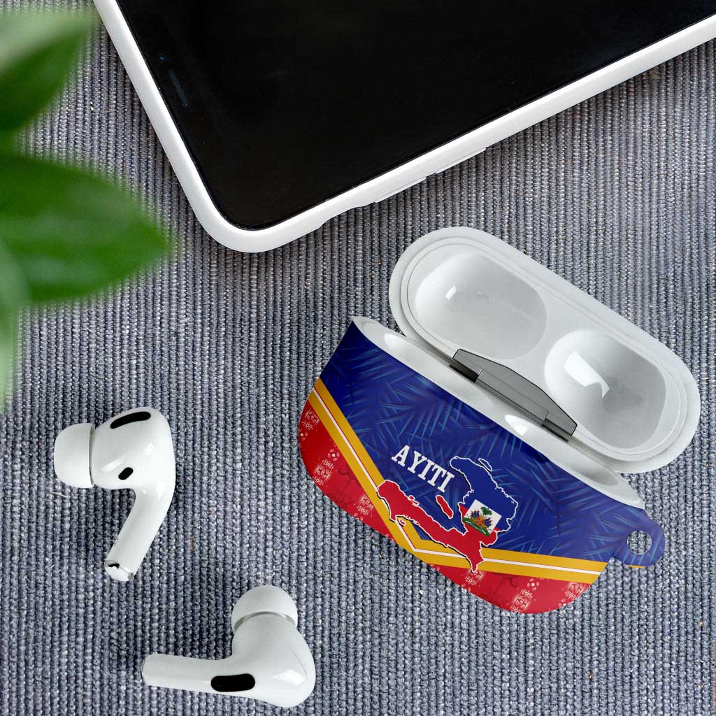 Afro-Haitians AirPods Case Proud Ayiti Veve Vodou Royal Palm Leaves - African Pride