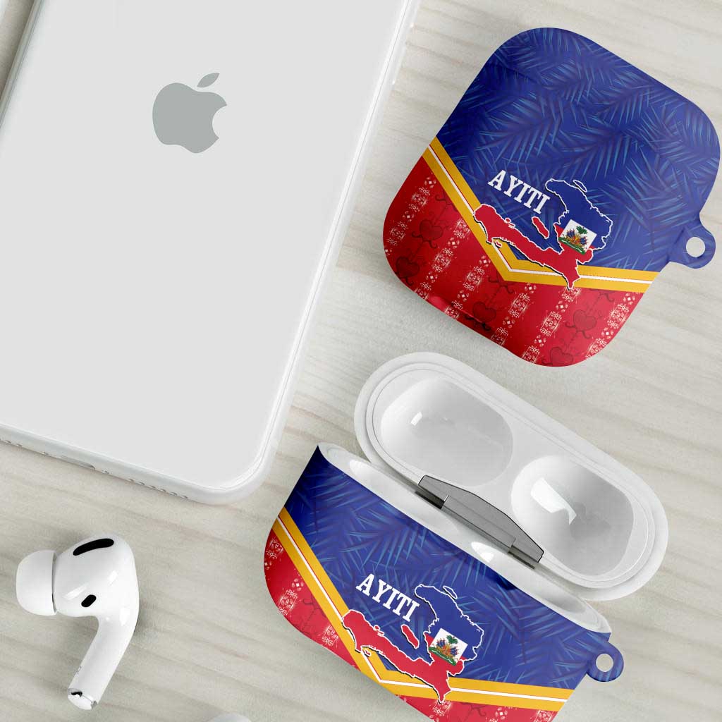 Afro-Haitians AirPods Case Proud Ayiti Veve Vodou Royal Palm Leaves - African Pride