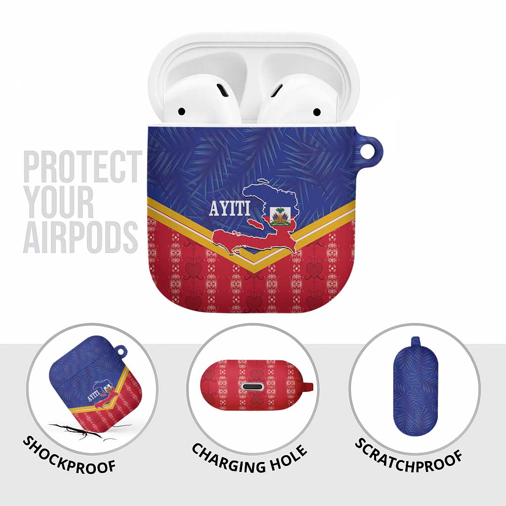Afro-Haitians AirPods Case Proud Ayiti Veve Vodou Royal Palm Leaves - African Pride