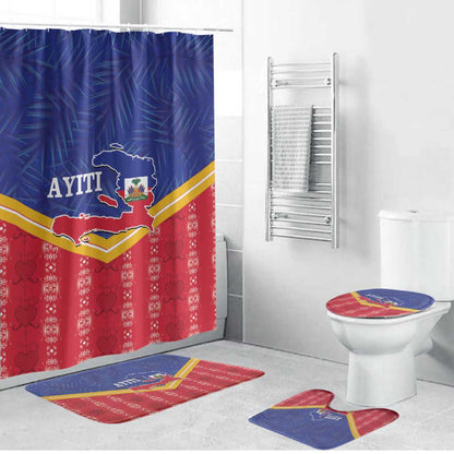 Afro-Haitians Bathroom Set Proud Ayiti Veve Vodou Royal Palm Leaves - African Pride