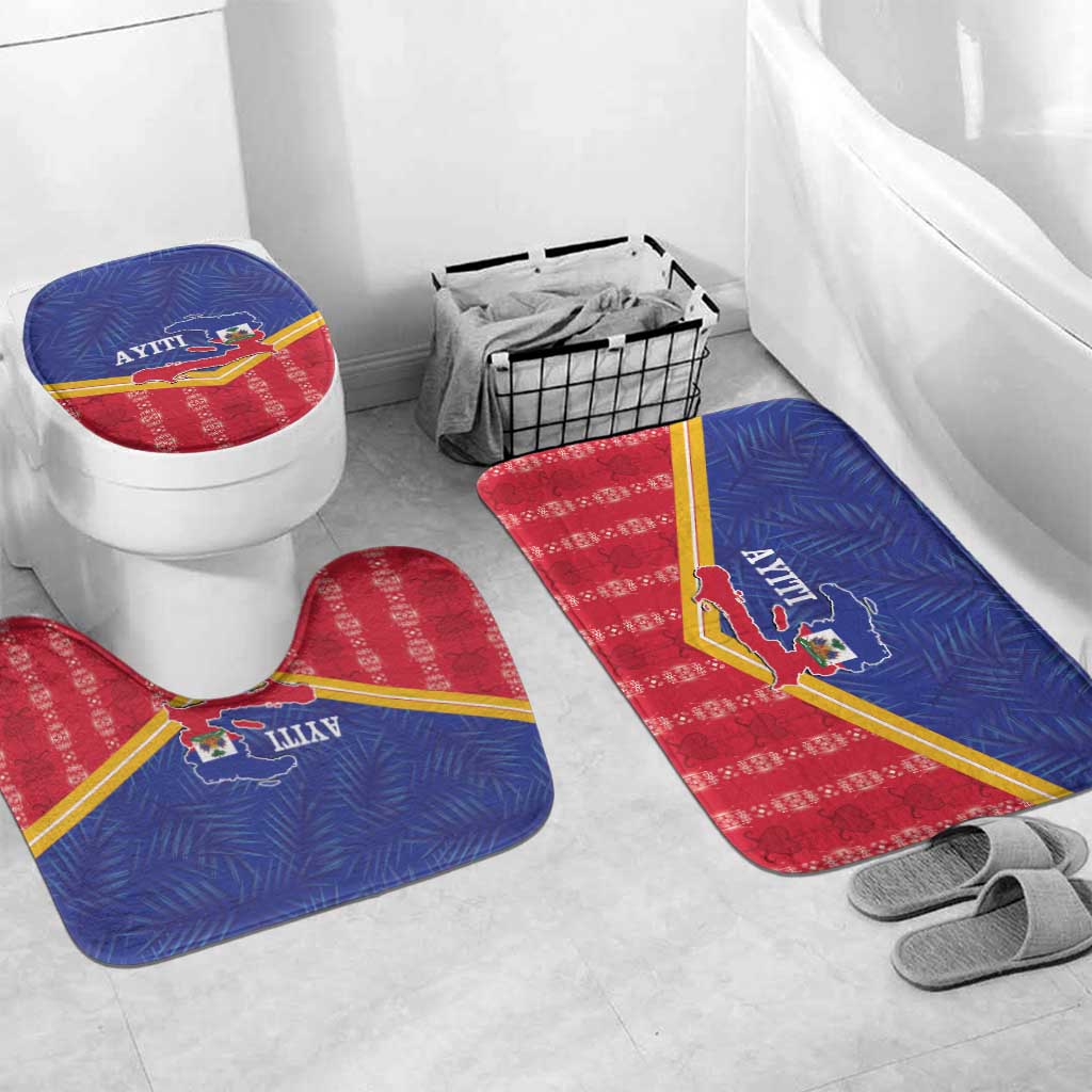 Afro-Haitians Bathroom Set Proud Ayiti Veve Vodou Royal Palm Leaves - African Pride