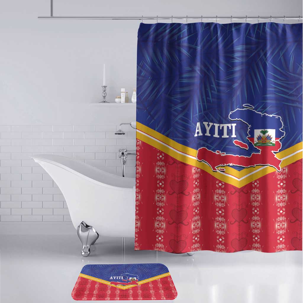 Afro-Haitians Bathroom Set Proud Ayiti Veve Vodou Royal Palm Leaves - African Pride