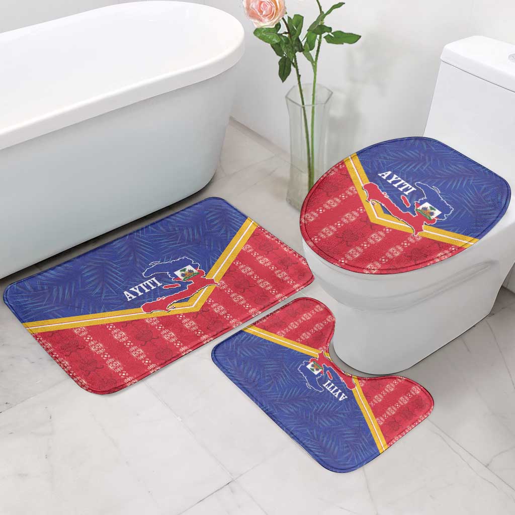 Afro-Haitians Bathroom Set Proud Ayiti Veve Vodou Royal Palm Leaves - African Pride