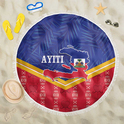 Afro-Haitians Beach Blanket Proud Ayiti Veve Vodou Royal Palm Leaves - African Pride