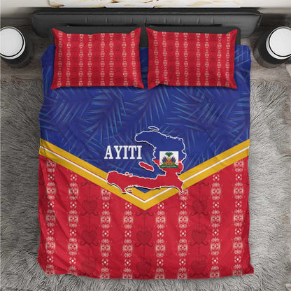 Afro-Haitians Bedding Set Proud Ayiti Veve Vodou Royal Palm Leaves - African Pride