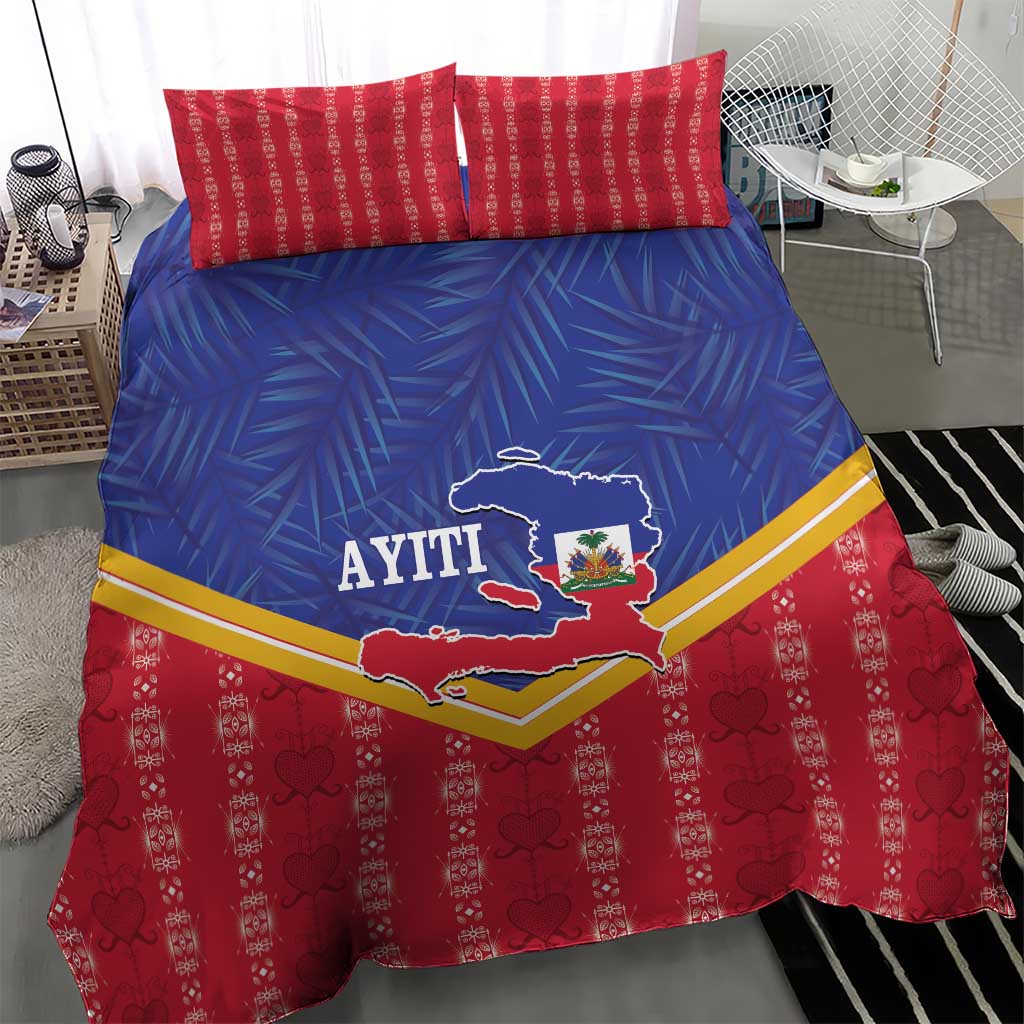 Afro-Haitians Bedding Set Proud Ayiti Veve Vodou Royal Palm Leaves - African Pride