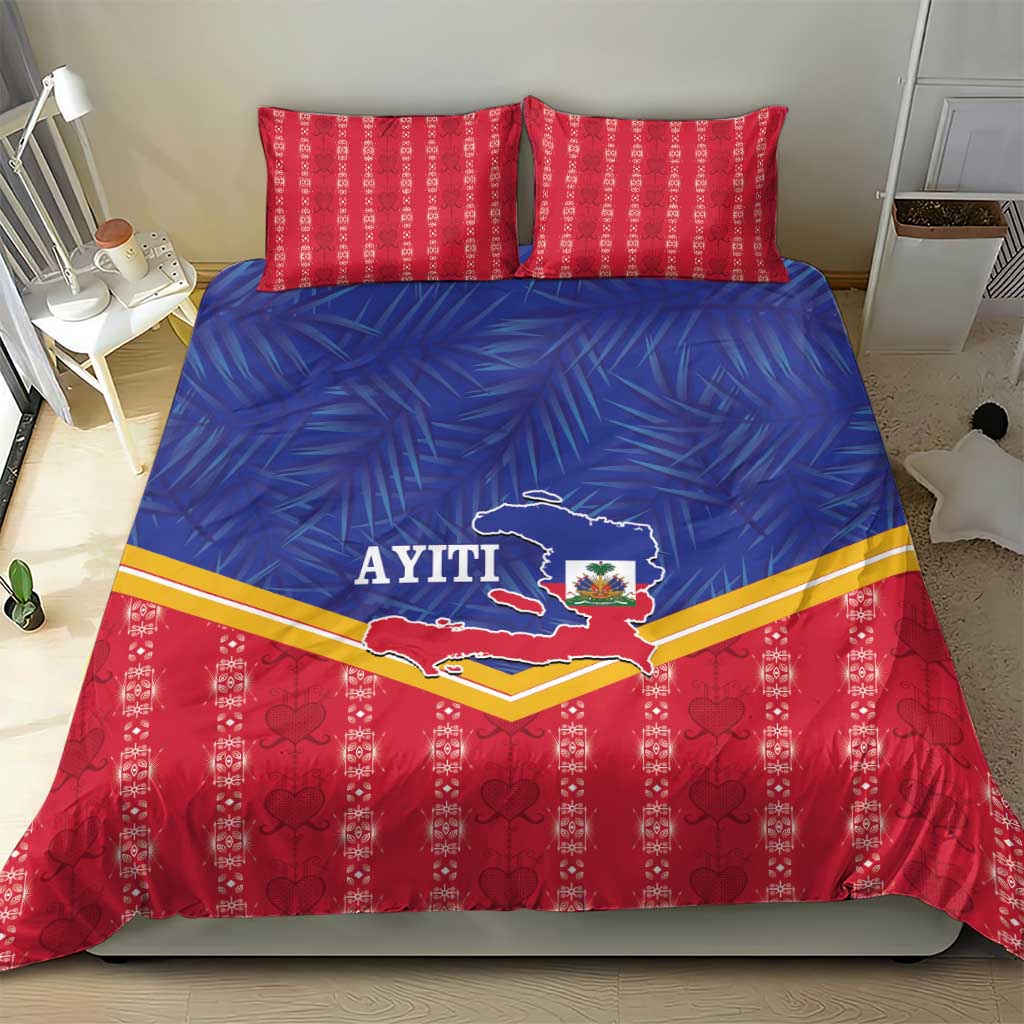 Afro-Haitians Bedding Set Proud Ayiti Veve Vodou Royal Palm Leaves - African Pride