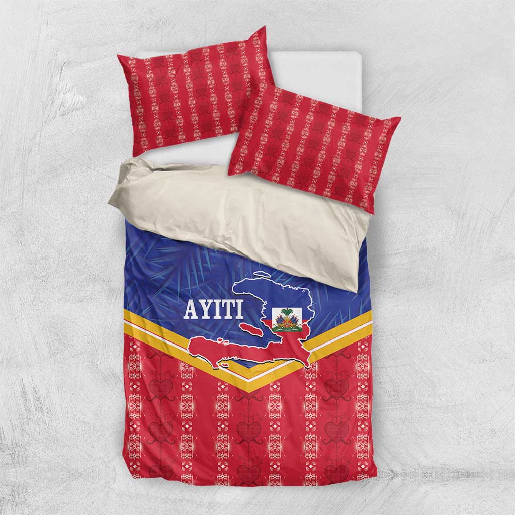 Afro-Haitians Bedding Set Proud Ayiti Veve Vodou Royal Palm Leaves - African Pride