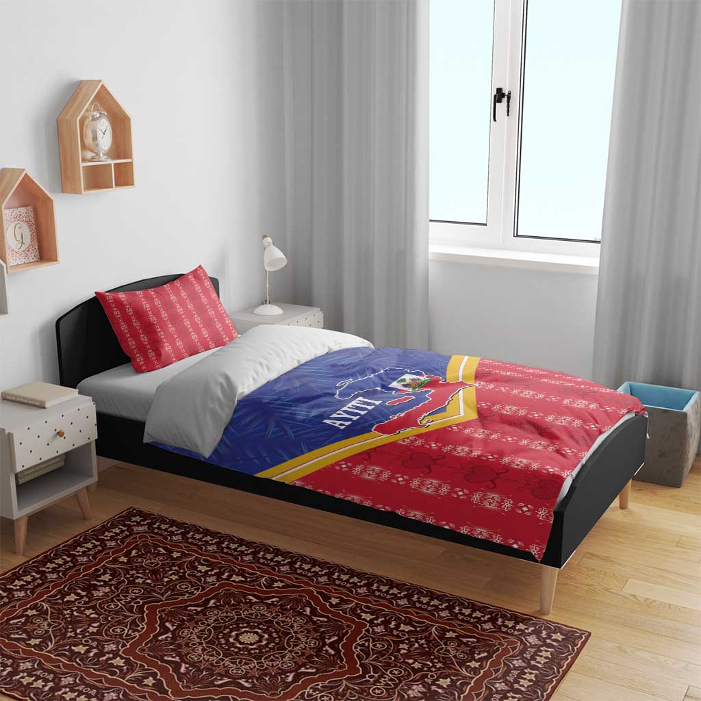 Afro-Haitians Bedding Set Proud Ayiti Veve Vodou Royal Palm Leaves - African Pride
