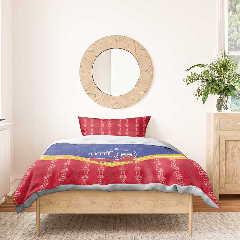 Afro-Haitians Bedding Set Proud Ayiti Veve Vodou Royal Palm Leaves - African Pride