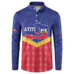 Afro-Haitians Button Sweatshirt Proud Ayiti Veve Vodou Royal Palm Leaves