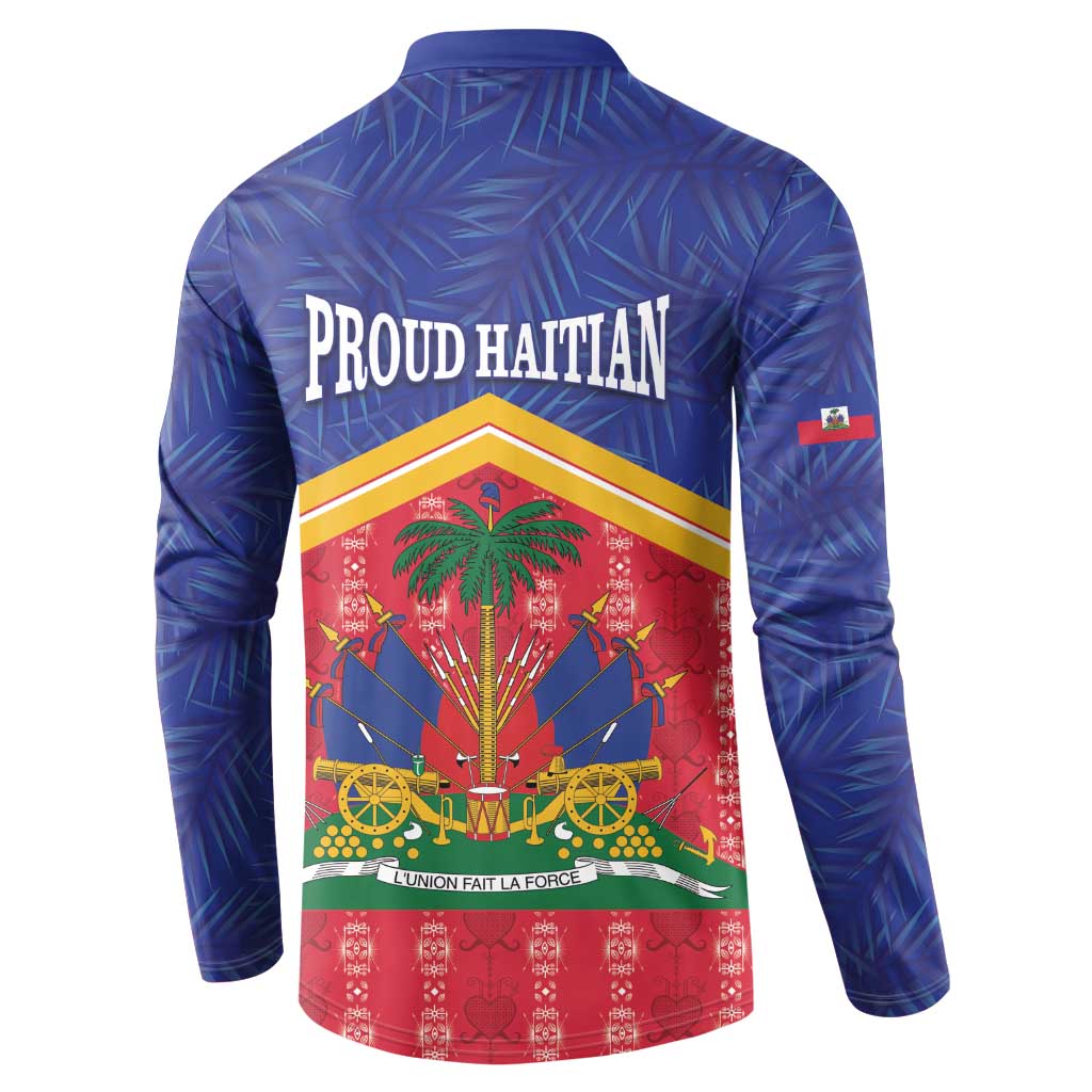Afro-Haitians Button Sweatshirt Proud Ayiti Veve Vodou Royal Palm Leaves