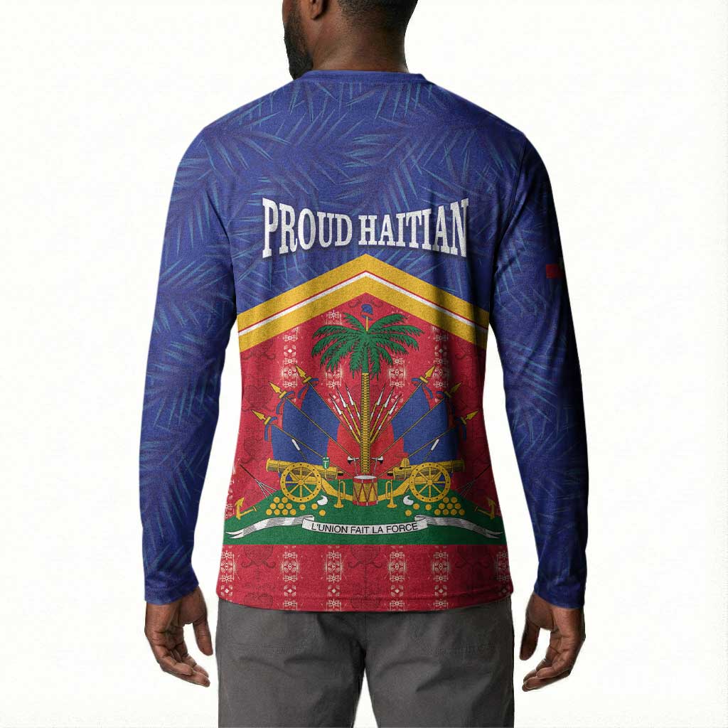 Afro-Haitians Button Sweatshirt Proud Ayiti Veve Vodou Royal Palm Leaves