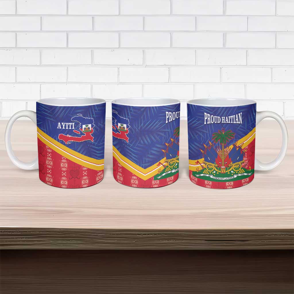 Afro-Haitians Ceramic Mug Proud Ayiti Veve Vodou Royal Palm Leaves - African Pride