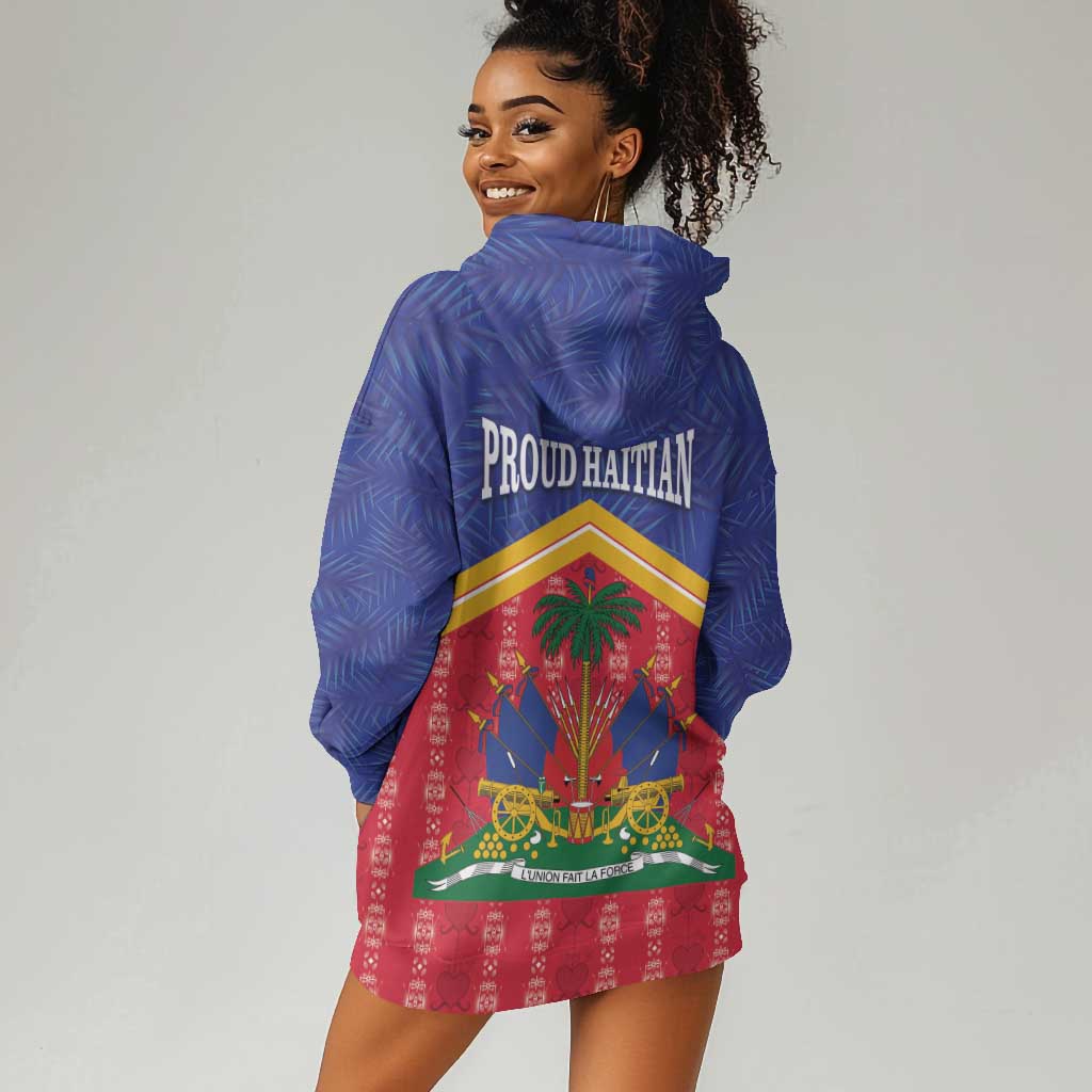 Afro-Haitians Hoodie Dress Proud Ayiti Veve Vodou Royal Palm Leaves - African Pride