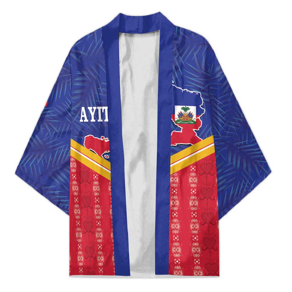 Afro-Haitians Kimono Proud Ayiti Veve Vodou Royal Palm Leaves - African Pride
