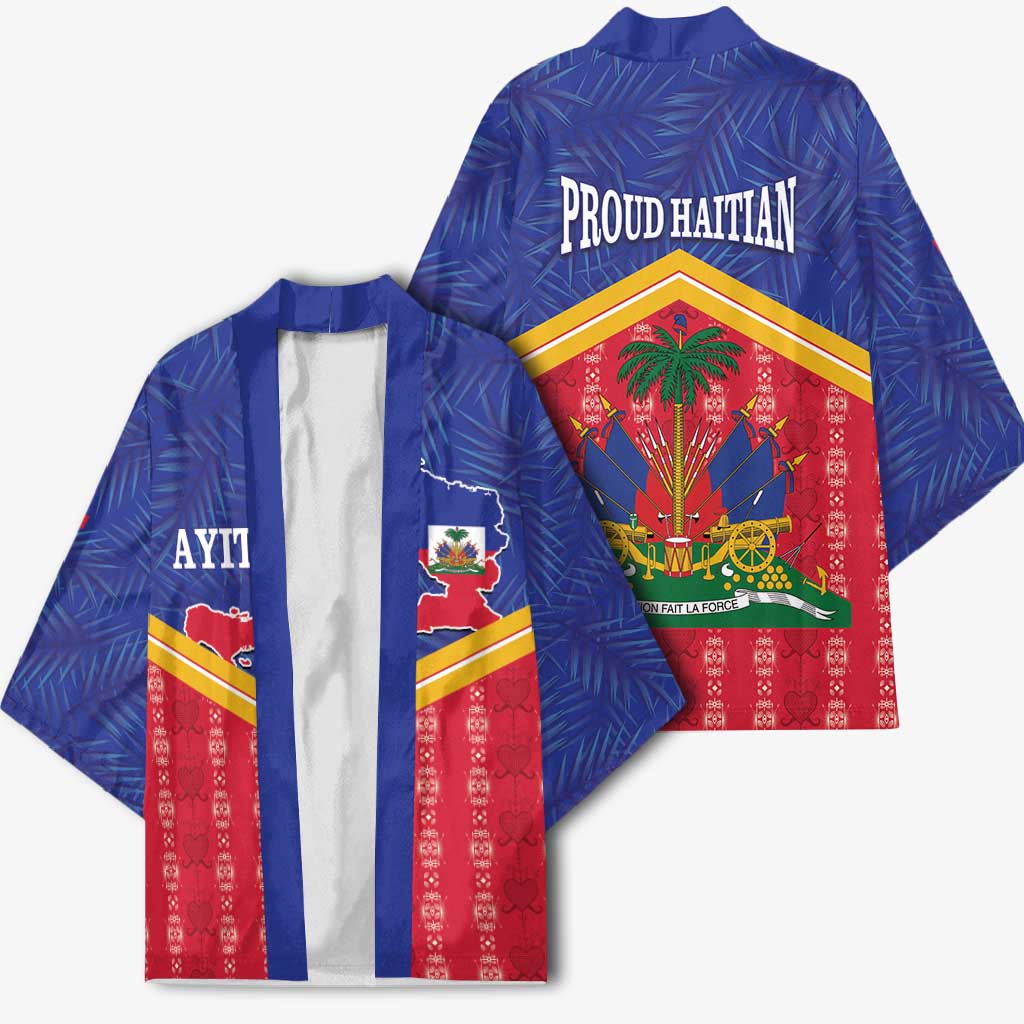 Afro-Haitians Kimono Proud Ayiti Veve Vodou Royal Palm Leaves - African Pride