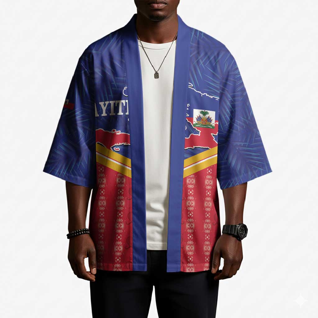 Afro-Haitians Kimono Proud Ayiti Veve Vodou Royal Palm Leaves - African Pride