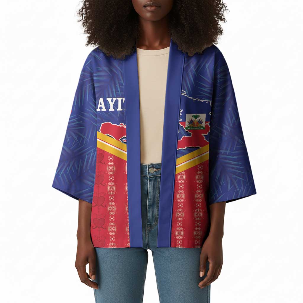Afro-Haitians Kimono Proud Ayiti Veve Vodou Royal Palm Leaves - African Pride