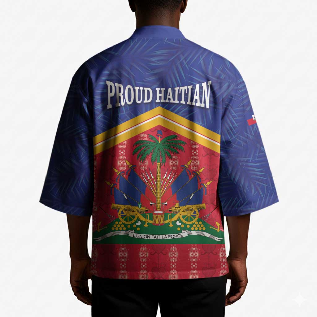 Afro-Haitians Kimono Proud Ayiti Veve Vodou Royal Palm Leaves - African Pride