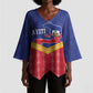 Afro-Haitians Kimono Sleeve Blouse Proud Ayiti Veve Vodou Royal Palm Leaves - African Pride