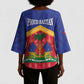 Afro-Haitians Kimono Sleeve Blouse Proud Ayiti Veve Vodou Royal Palm Leaves - African Pride