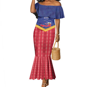 Afro-Haitians Mermaid Dress Proud Ayiti Veve Vodou Royal Palm Leaves LT14
