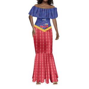 Afro-Haitians Mermaid Dress Proud Ayiti Veve Vodou Royal Palm Leaves LT14